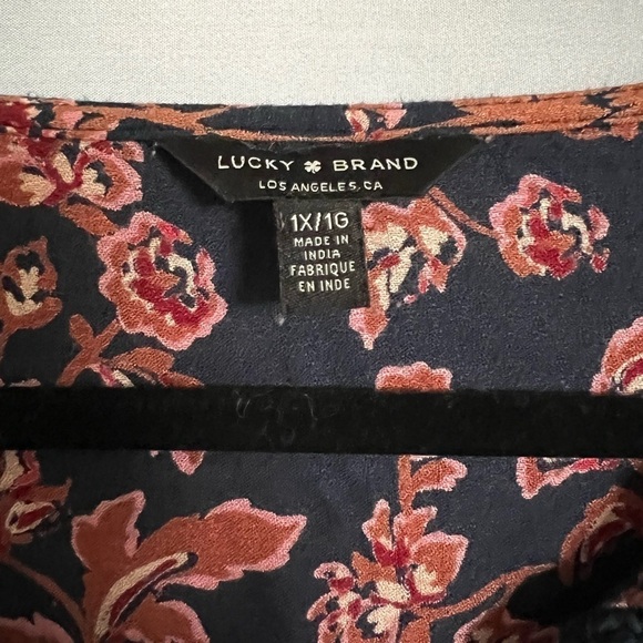 Lucky Brand Floral Blouse - Black and Red - Picture 2 of 5